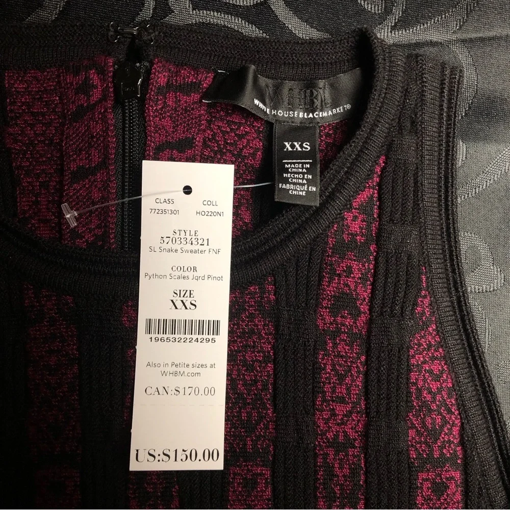 ⭐️NEW⭐️White House Black Market (WHBM) Sleeveless Python-Print Sweater Dress - Picture 9 of 13